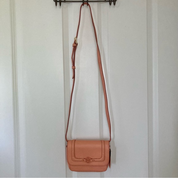 Tory Burch Handbags - Tory Burch Slim Amanda Cross Body crossbody bag purse logo salmon cantaloupe TAG